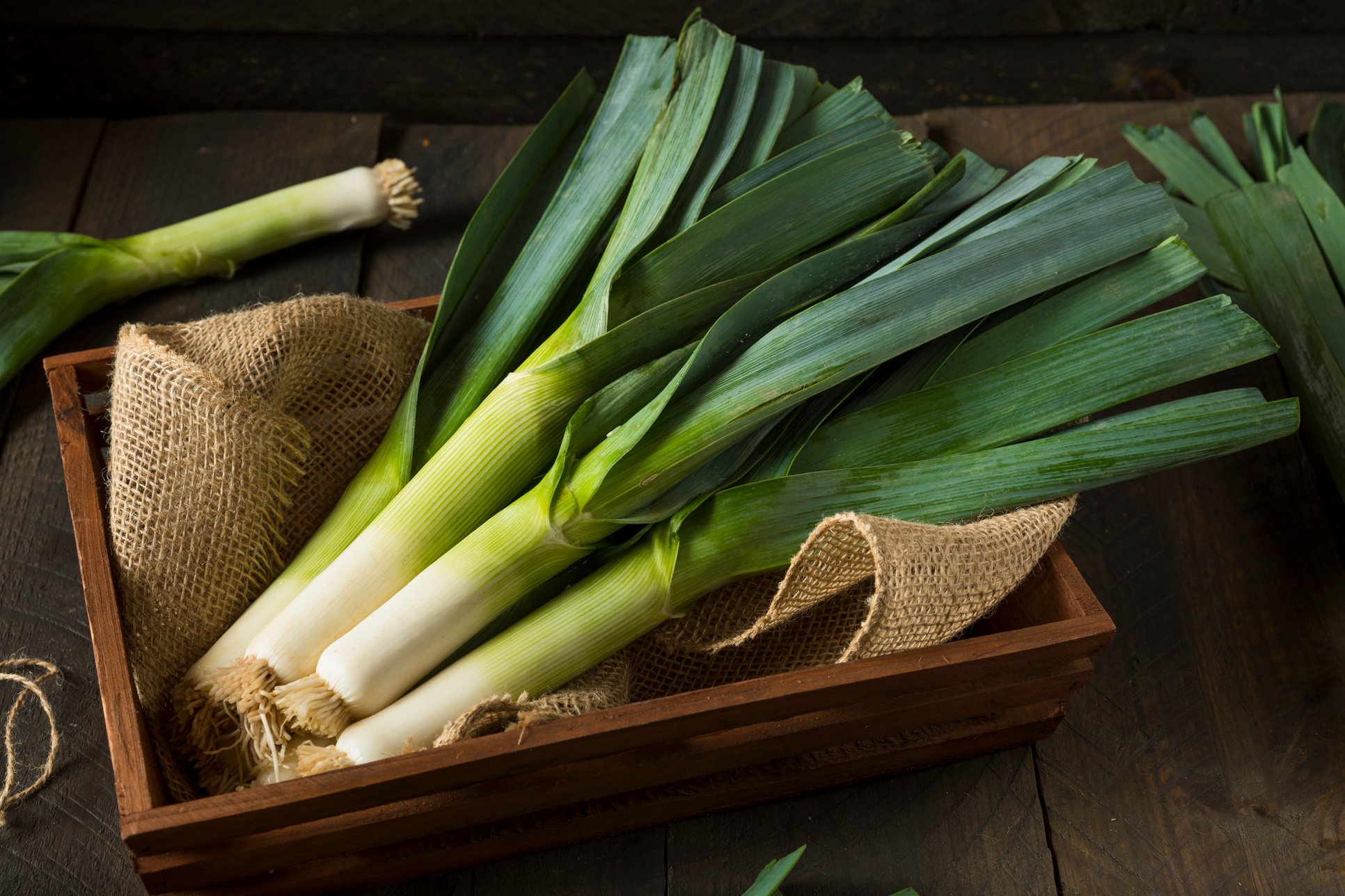 Raw Green Organic Leeks