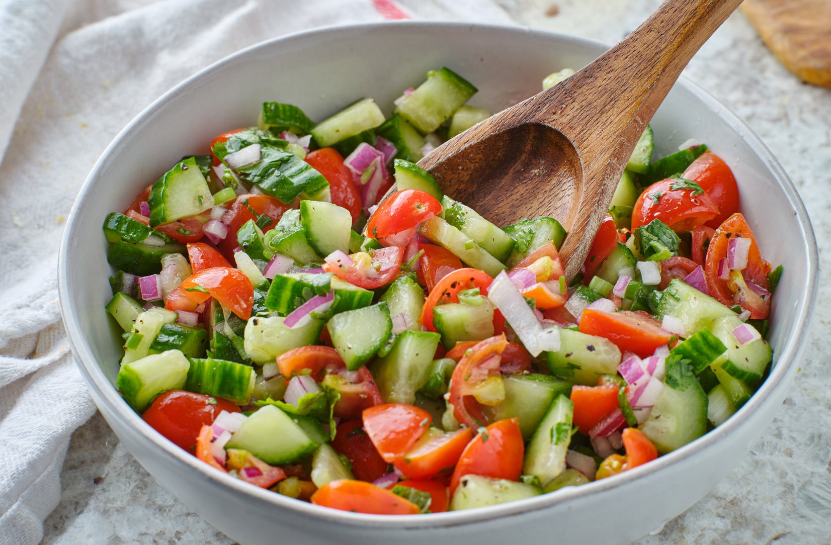 Israeli Salad in Bowl